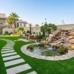 تنسيق حدائق الكويت | تصميم وتركيب عشب صناعي وشلالات