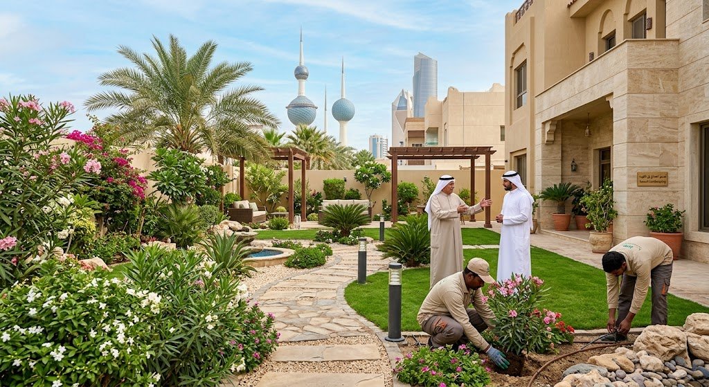تنسيق حدائق الروضه بالكويت